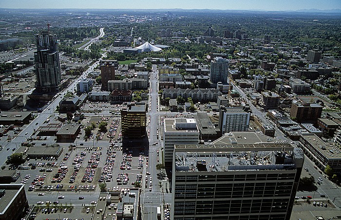 Blick aus dem Calgary Tower in Richtung Süden Bromley Square Talisman Sport Centre