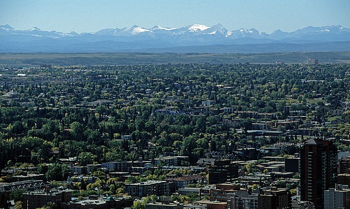 Blick aus dem Calgary Tower in Richtung Westen Calgary