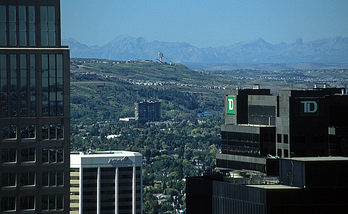 Blick aus dem Calgary Tower in Richtung Westen Calgary