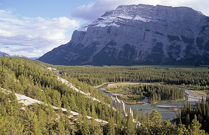 Bow Valley, Bow River, Mount Rundle Banff National Park