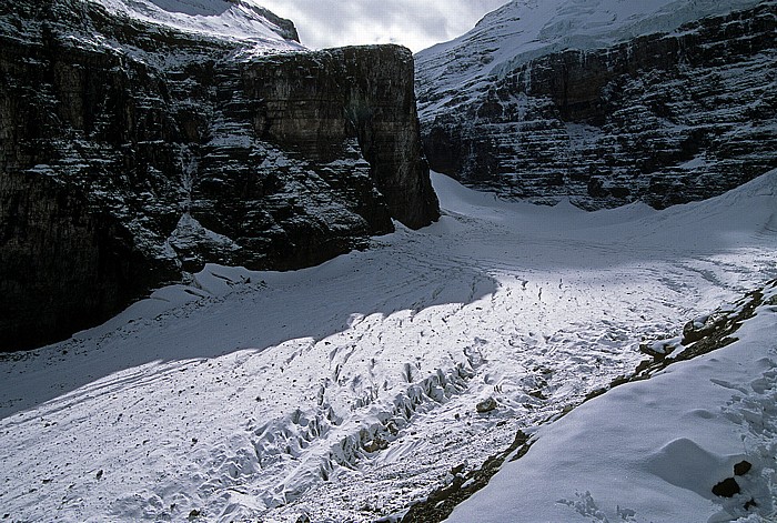 Banff National Park Blick vom Plain of the Six Glaciers: Victoria Glacier Mount Lefroy Mount Victoria