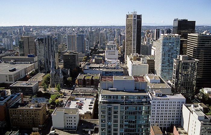 Vancouver Blick vom Lookout in Richtung Süden Holy Rosary Cathedral Main Vancouver Post Office Scotia Tower TD Tower