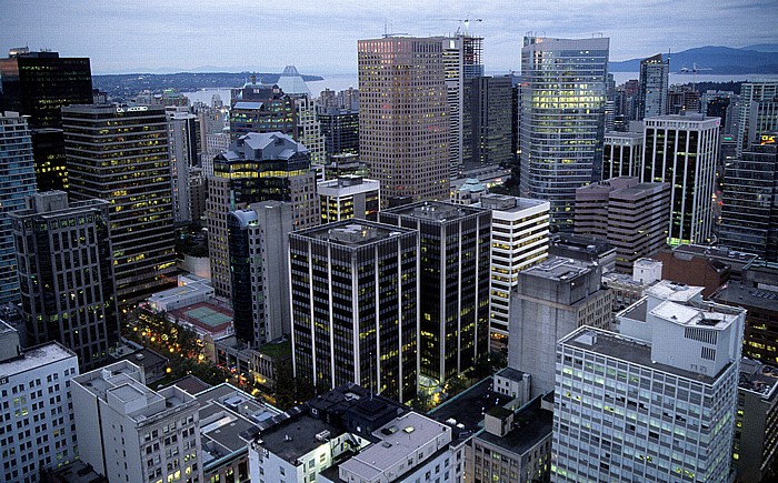 Blick vom Lookout: Downtown Vancouver