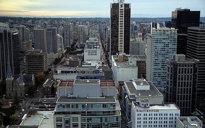 Vancouver Blick vom Lookout in Richtung Süden Holy Rosary Cathedral Scotia Tower