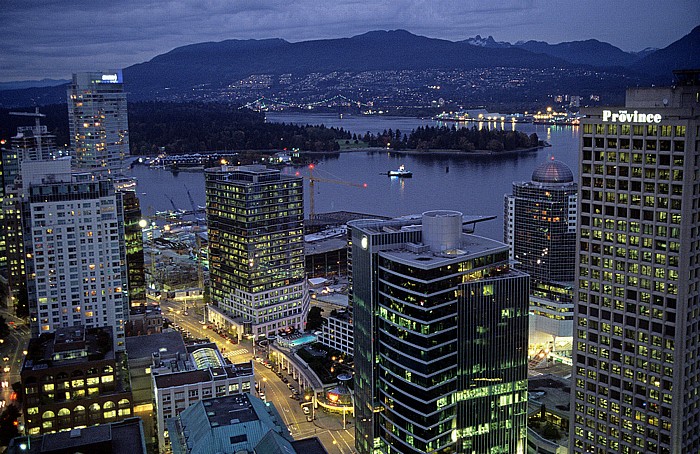 Blick vom Lookout: Coal Harbour, Stanley Park Vancouver