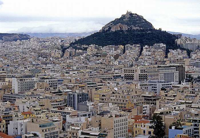 Athen Blick von der Akropolis: Lykavittos Lykabettus Ακρόπολη