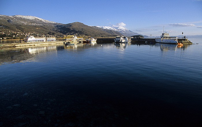Hafen, Ohridsee, Galicica-Gebirge