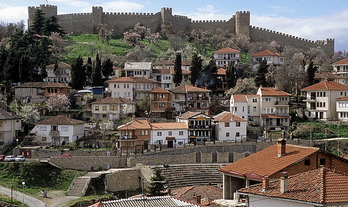 Ohrid Altstadtviertel Tvrdina, Festung des Zaren Samuil Antikes Theater
