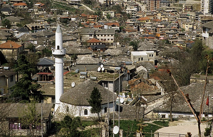 Gjirokastra Blick von der Burg: Altstadt