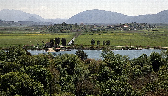 Butrint Blick von der Akropolis: Vivar-Kanal, Ebene von Vrina