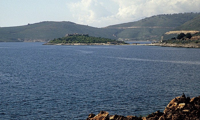 Albanische Riviera Bucht von Porto Palermo (Panormon): Festung von Ali Pasha Tepelene