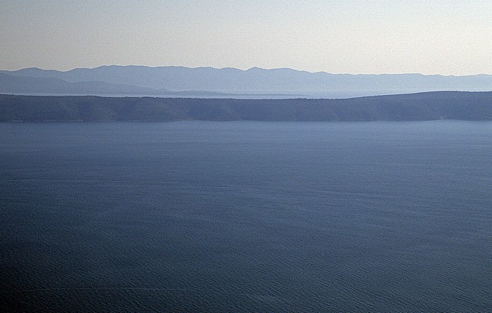 Adria mit (von vorne) der Insel Hvar, der Halbinsel Peljesac und der Insel Korcula Dalmatien