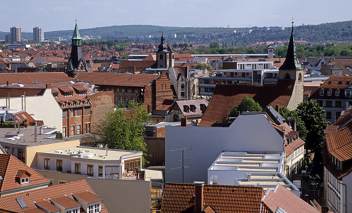 Erfurt Blick von der Ägidienkirche Hauptpostamt Lorenzkirche Reglerkirche