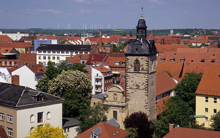 Erfurt Blick von der Ägidienkirche: Schottenkirche St. Nicolai und St. Jacobi