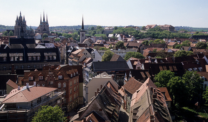 Erfurt Blick von der Ägidienkirche Allerheiligenkirche Erfurter Dom Severikirche Zitadelle Petersberg