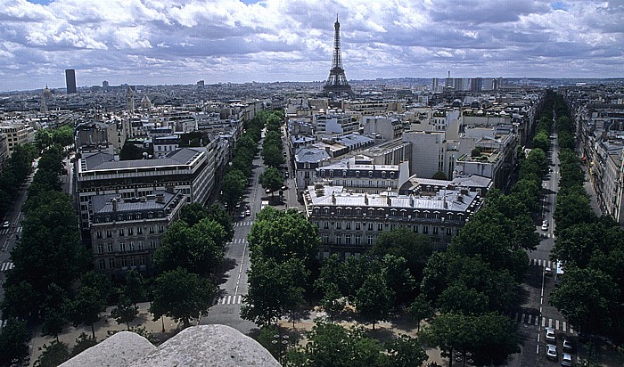 Paris Blick vom Arc de Triomphe Eiffelturm Tour Montparnasse
