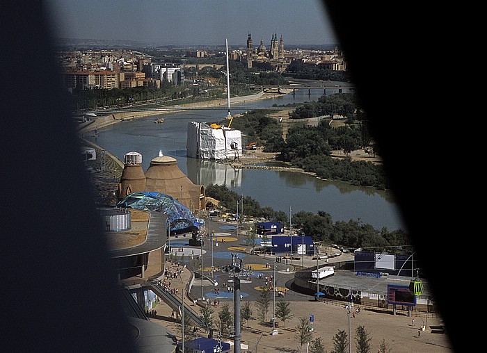 EXPO Zaragoza 2008: Blick aus dem Wasserturm (Torre del Agua) Saragossa