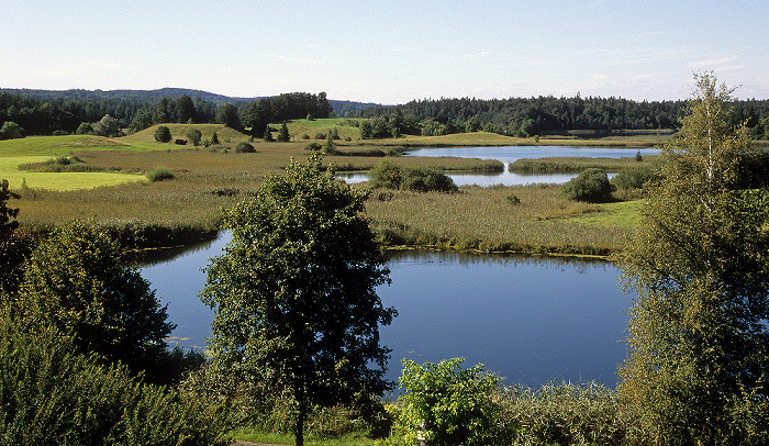 Osterseen Von vorne: Waschsee, Schiffhüttensee, Sengsee