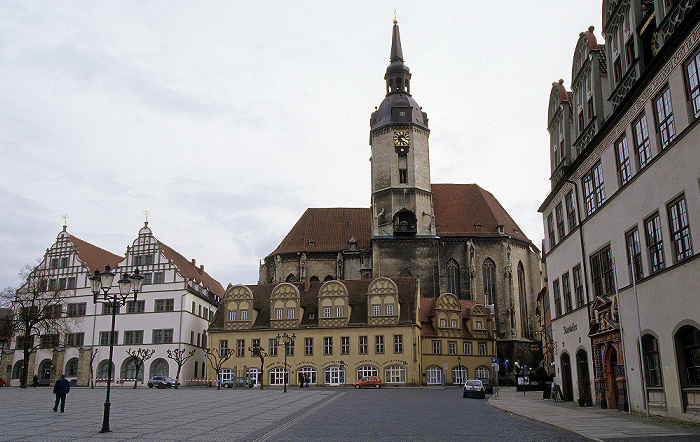 Marktplatz: Residenz und Schlösschen, dahinter die Stadtkirche St. Wenzel Naumburg