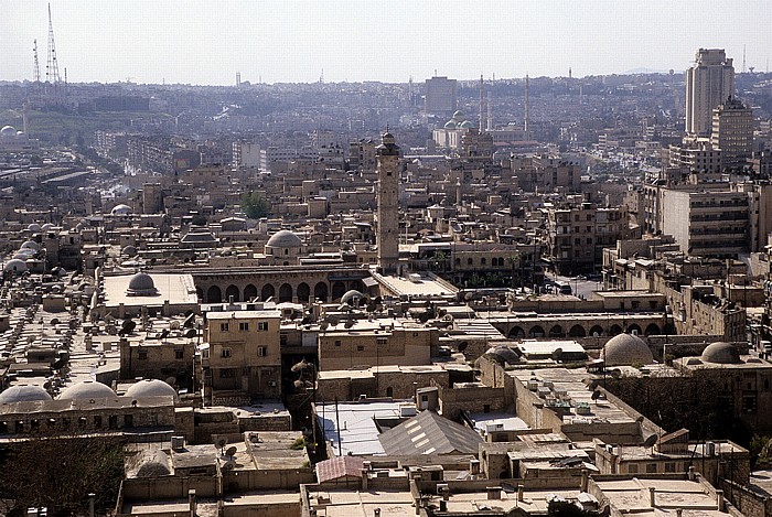 Aleppo Blick von der Zitadelle: Altstadt mit Omayyaden-Moschee