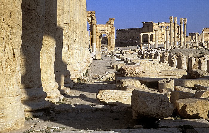 Palmyra Ruinengelände Baal-Tempel Bogentor Große Säulenstraße Tempel des Nabu Via Sacra