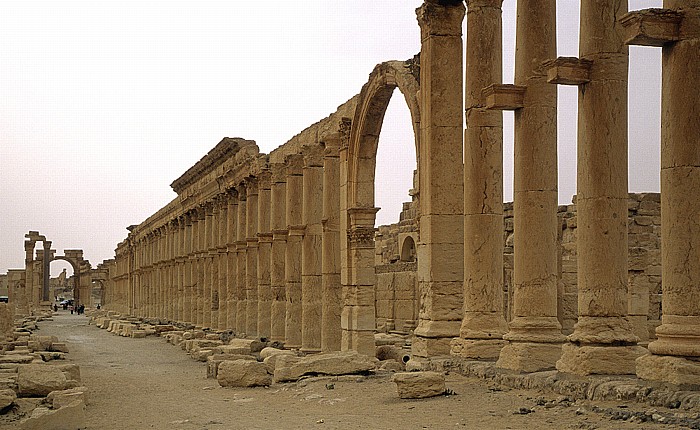 Palmyra Ruinengelände: Große Säulenstraße Bogentor