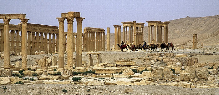 Palmyra Ruinengelände Große Säulenstraße Tetrapylon