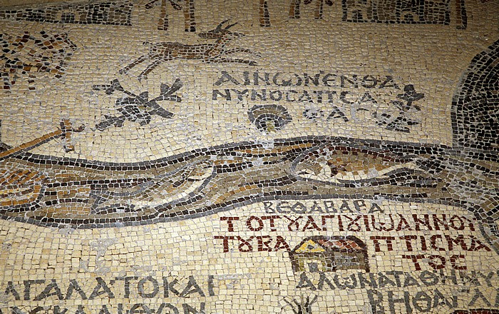 St. Georgskirche: Mosaikkarte von Madaba (Palästina-Mosaik) Madaba