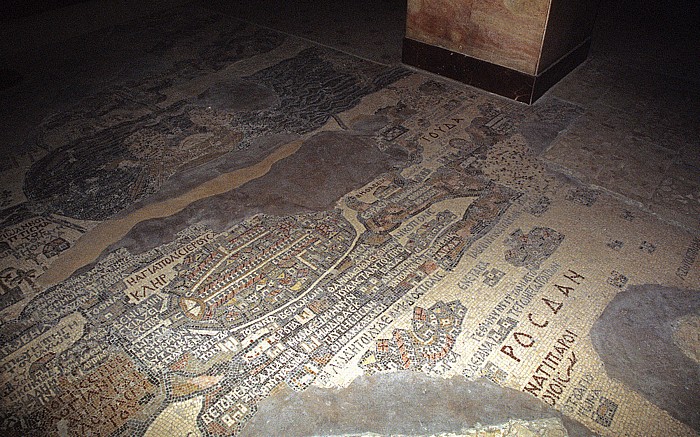 St. Georgskirche: Mosaikkarte von Madaba (Palästina-Mosaik) Madaba