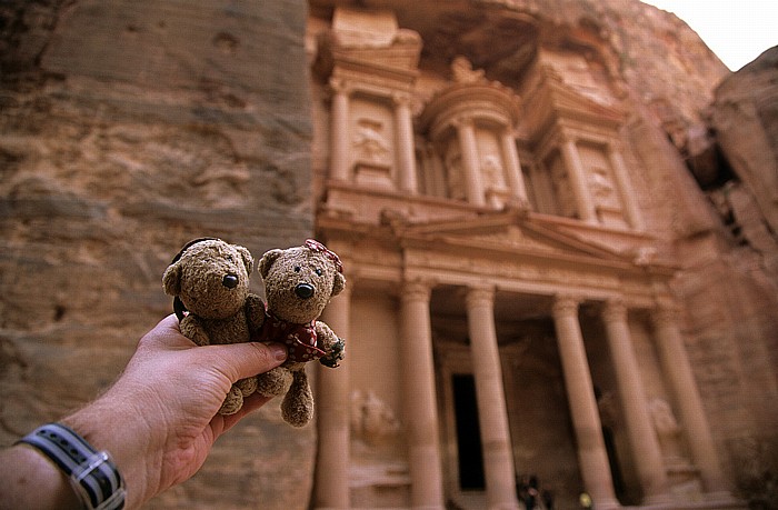 Petra Äußerer Sik (Siq): Khazne al-Firaun (Schatzhaus des Pharao): Teddy und Teddine