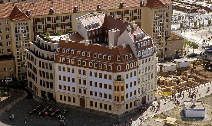 Dresden Bick von der Kuppel der Frauenkirche: Innere Altstadt am Neumarkt