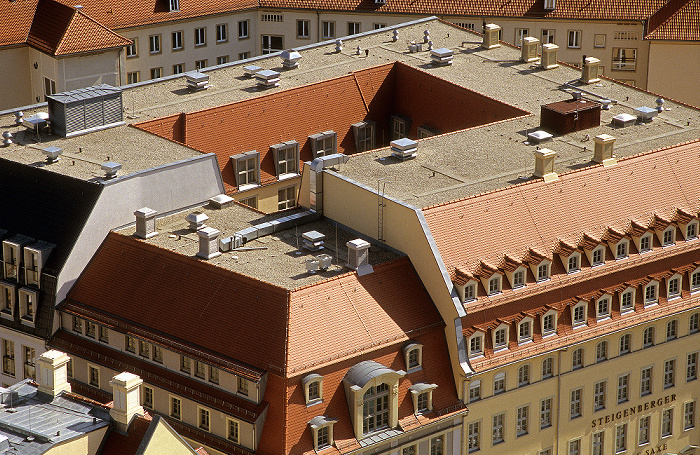 Dresden Bick von der Kuppel der Frauenkirche: Innere Altstadt mit dem Steigenberger Hotel de Saxe