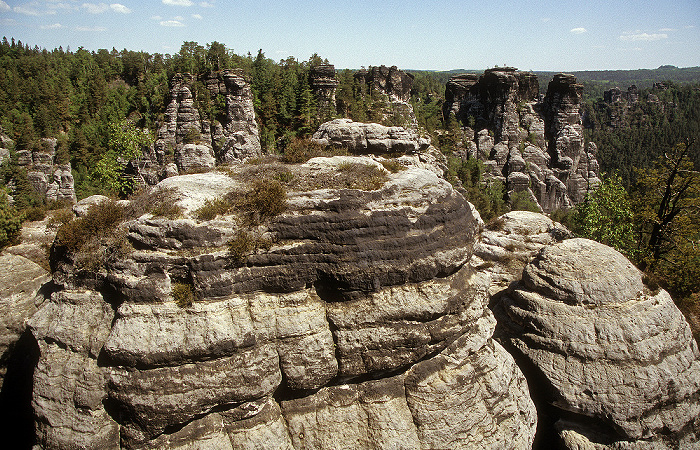 Blick von der Bastei: Elbsandsteingebirge Sächsische Schweiz