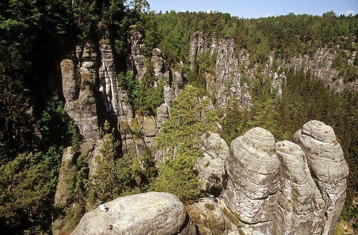 Blick von der Bastei: Elbsandsteingebirge Sächsische Schweiz