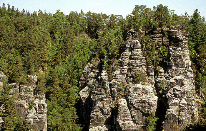 Blick von der Bastei: Elbsandsteingebirge Sächsische Schweiz