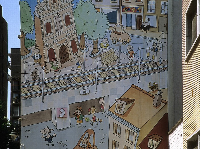 Brüssel Rue Terre Neuve (Nieuwland): Comic-Wandgemälde