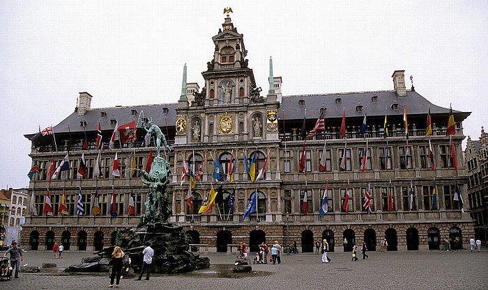 Antwerpen Marktplatz (Grote Markt): Brabobrunnen, Rathaus (Stadhuis)