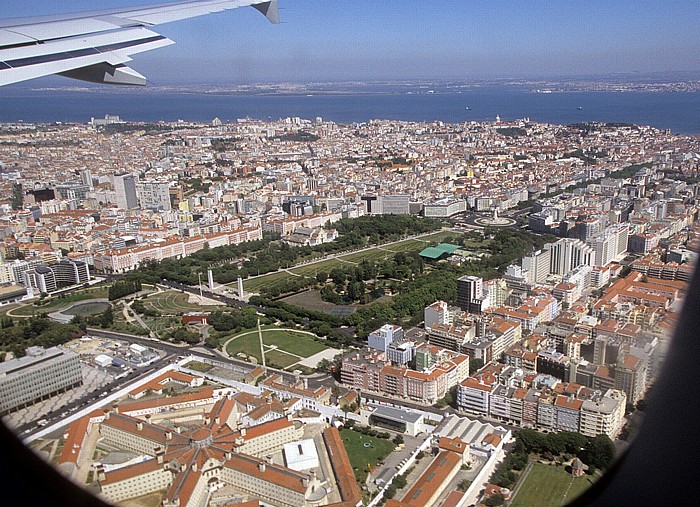 Lissabon Stadtzentrum Baixa Parque Eduardo VII Praça Marquês de Pombal Luftbild aerial photo