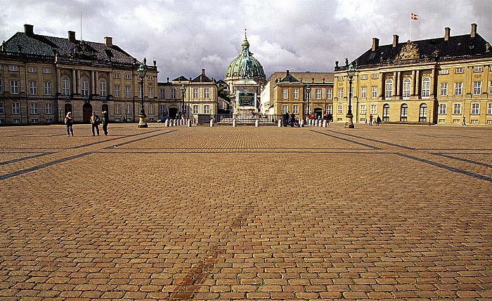 Kopenhagen Schloss Amalienborg Marmorkirken Reiterstandbild Frederik V.