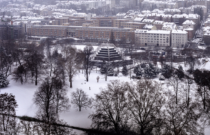 Stuttgart Hauptbahnhof: Blick vom Bahnhofsturm Carl-Zeiss-Planetarium Hotel Le Méridien Mittlerer Schlossgarten