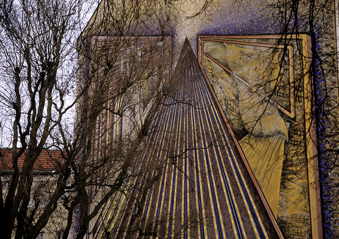 Berlin Charlottenburg: Wandgemälde Ecke Schlossbrücke/Tegeler Weg Schloßbrücke