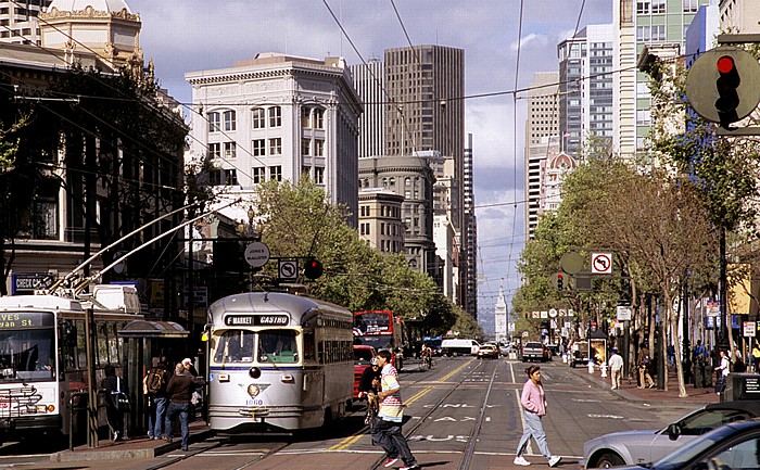San Francisco Tenderloin (links) / South of Market: Market Street Ferry Building Financial District