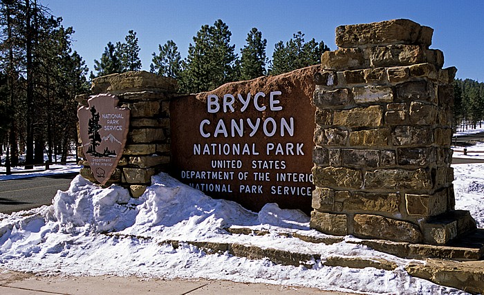 Eingangsschild Bryce Canyon National Park
