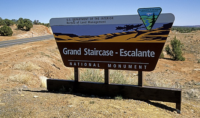 Eingangsschild Grand Staircase-Escalante National Monument