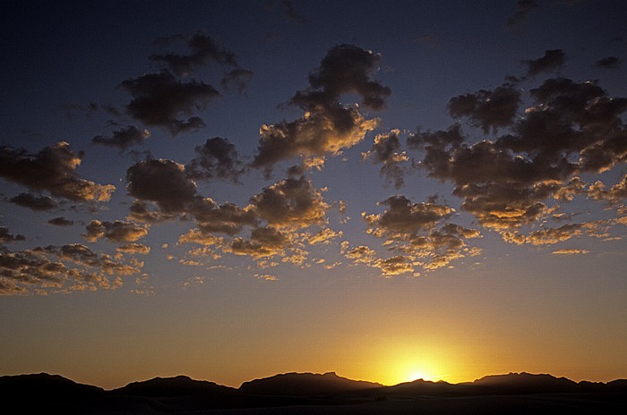 Sonnenuntergang über den San Andres Mountains White Sands National Monument