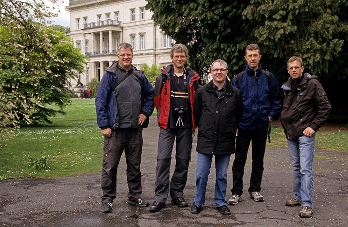 Park der Villa Hügel: Jürgen, Boris, Uwe, Jörg, Ralph Essen