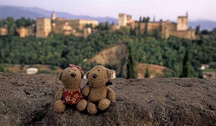Granada Albaizin: Mirador de San Nicolas: Teddine und Teddy Alhambra
