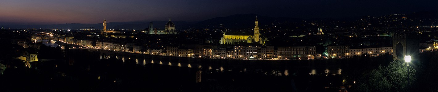 Florenz Blick vom Piazzale Michelangelo Baptisterium Campanile Dom Ponte Vecchio