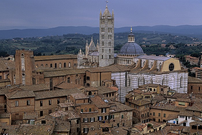 Siena Blick vom Torre del Mangia (Turm des Palastes) Contrada de la Selva Dom
