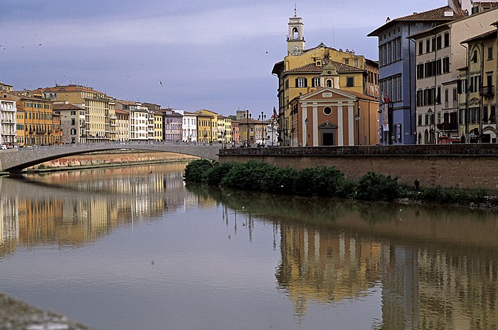Pisa Arno mit dert Ponte di Mezzo, Chiesa di Santa Cristina Lungarni Pacinotti